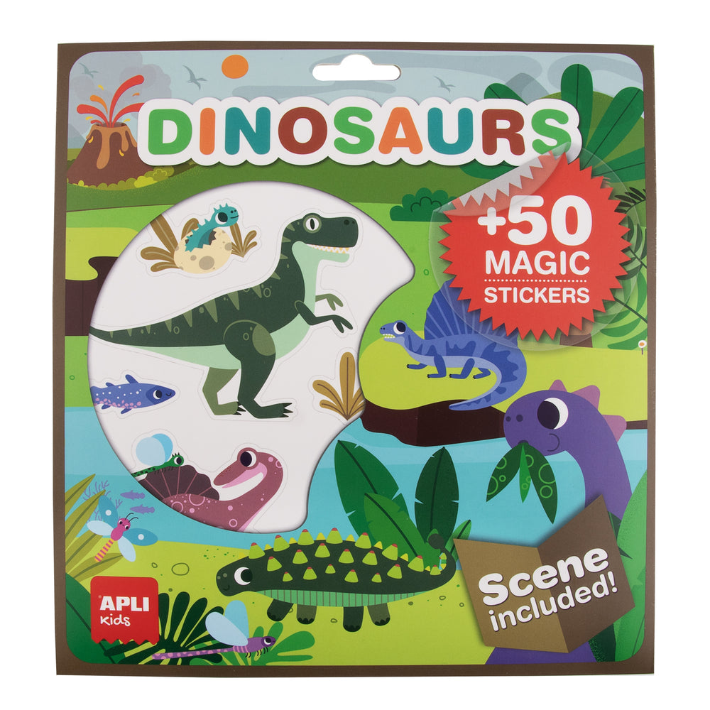 Wiederverwendbare Aufkleber mit Spielbrett – Dinosaurier - Tublu.de