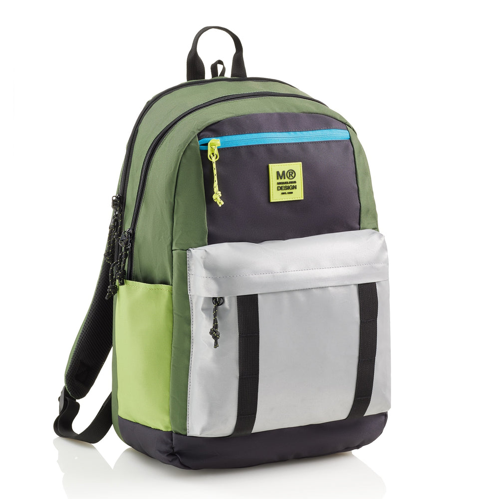 Tříkomorový školní batoh Amsterdam – Rider Green 28 l
