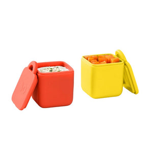 Dvě vzduchotěsné nádoby pro lunchbox OmieDip – Žlutá Červená