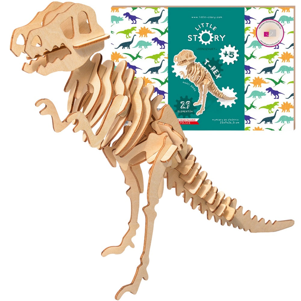 Dřevěné puzzle 3D model – T-Rex