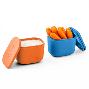 Dvě vzduchotěsné nádoby pro lunchbox OmieBox UP Dip – Blue Orange
