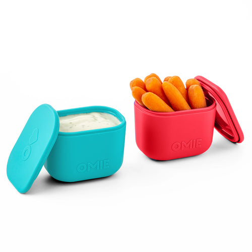 Dvě vzduchotěsné nádoby pro lunchbox OmieBox UP Dip – Pink Teal