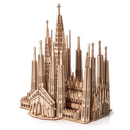 Dřevěné puzzle 3D model – Sagrada Familia