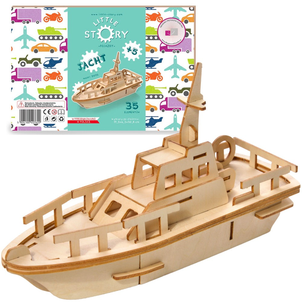 Dřevěné puzzle 3D model – Jachta