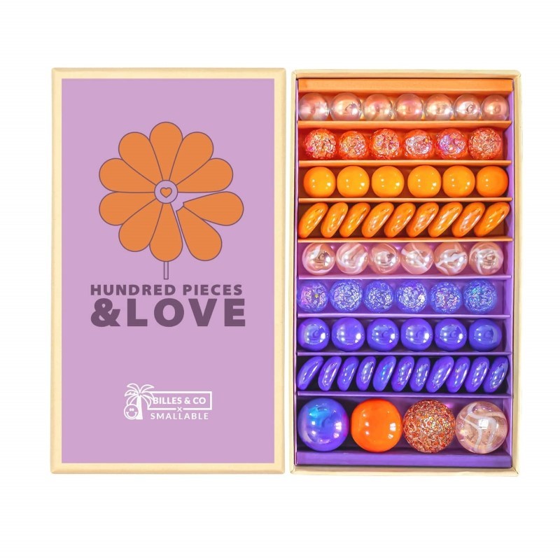 Skleněné korálky – Hundred Pieces and Love, 61 kusů