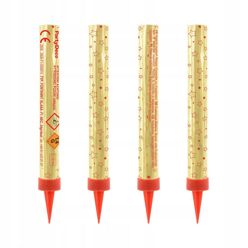 Dortové fontány 12 cm – Zlaté, 4 kusy