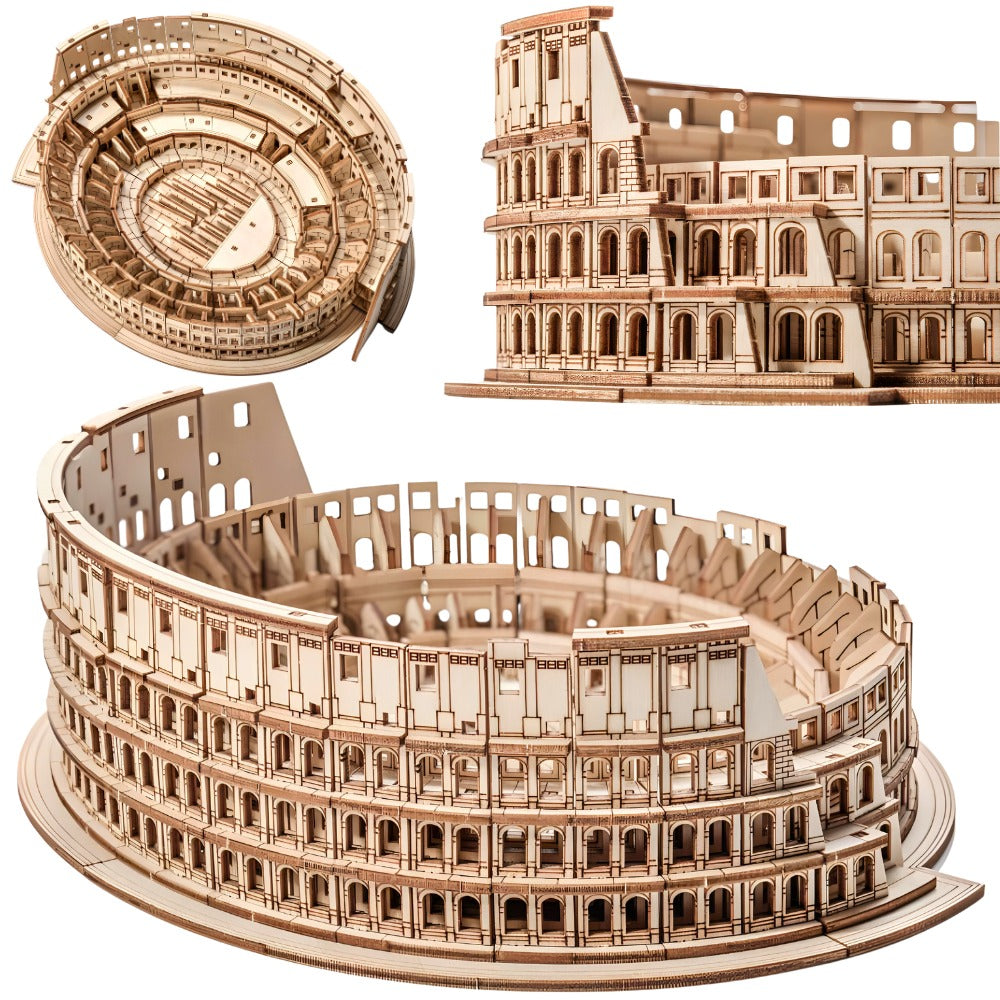Dřevěné puzzle 3D model – Koloseum