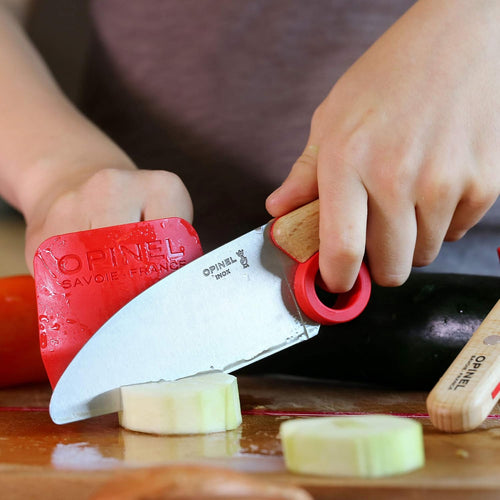 Dětský nůž s ochranou prstů Le Petit Chef Červený – 2dílný