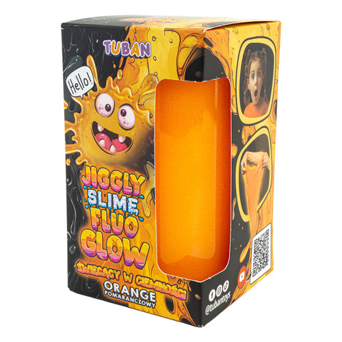 Sada JIGGLY SLIME FLUO GLOW – oranžový 430 g