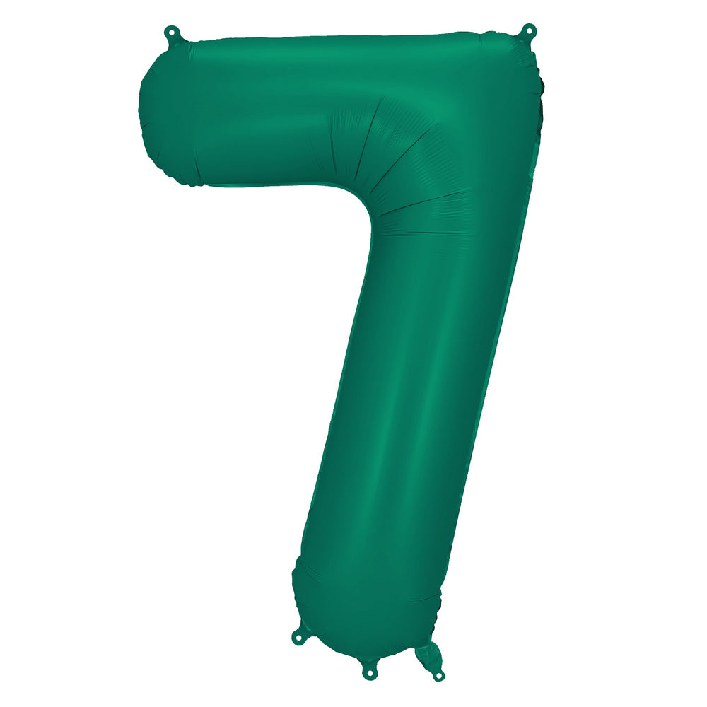 Fóliový balónek 86 cm – Číslo 7, lahvově zelená