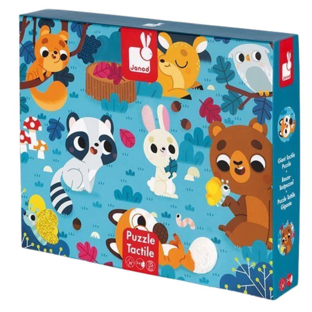 Senzorické puzzle – Lesní zvířata, 20 dílků, 2+
