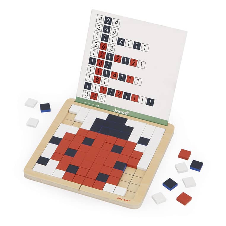 Dřevěné puzzle Mosaik Pixel – symetrie a kódování 4v1 5+