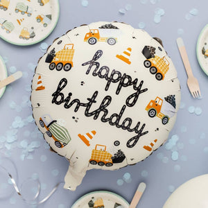 Fóliový balónek – Stavební stroje Happy Birthday 45 cm