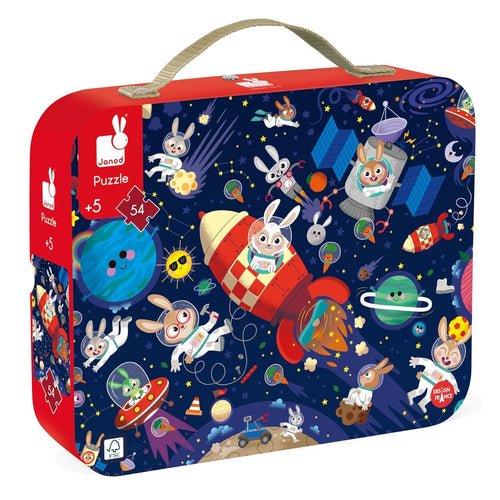 Puzzle v kufříku Made in France – Vesmírná raketa 54 dílků 5+