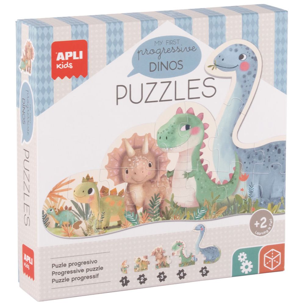Progresivní puzzle Moje první – Dinosauři 2+
