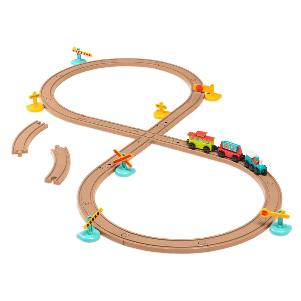 Vláčkodráha s kolejemi a značkami – magnetické vagóny – All Aboard 29 dílků