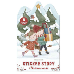 Little Dutch weihnachtliches Stickerset mit Postkarten