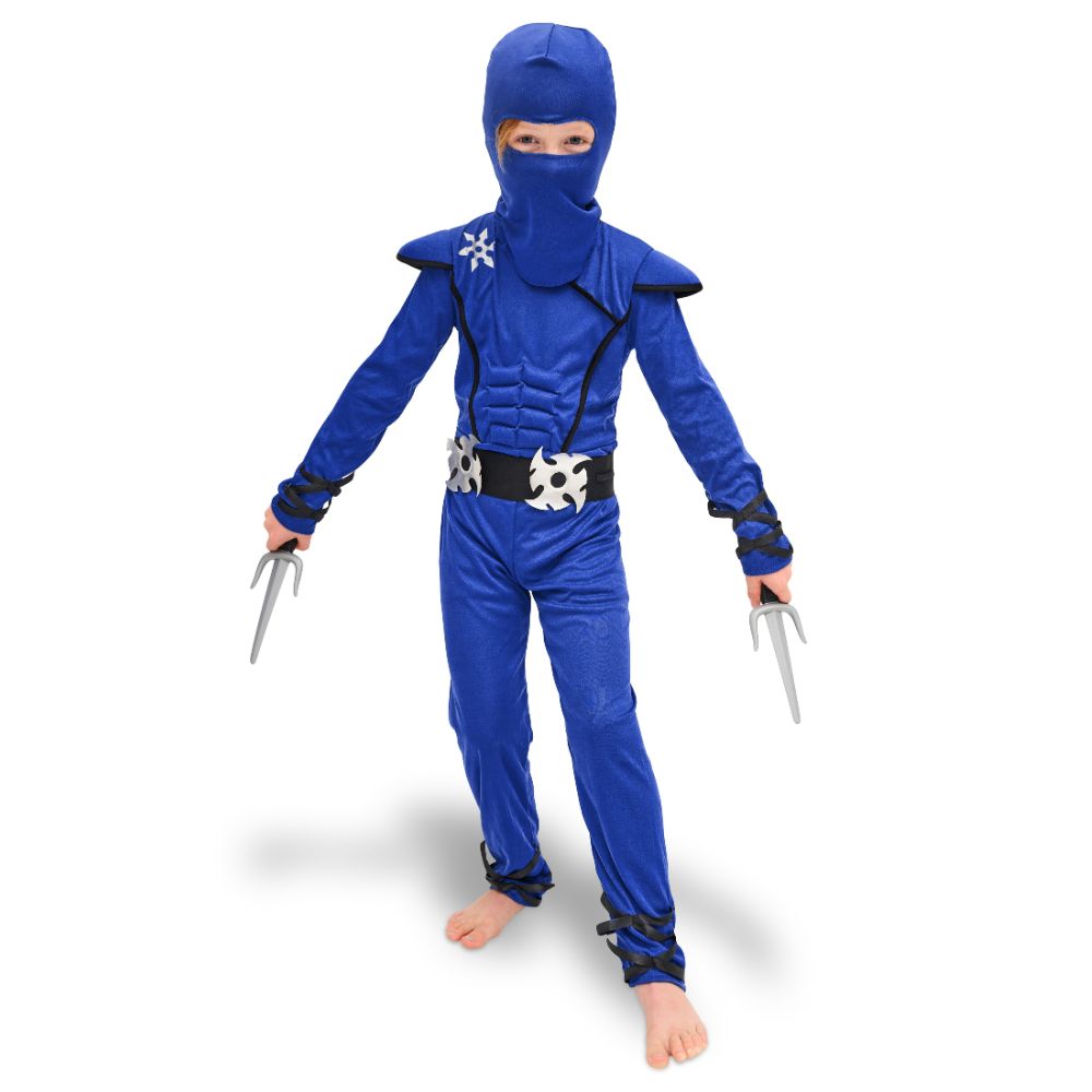 Modrý kostým ninja – velikost 116–128 cm (5–8 let)