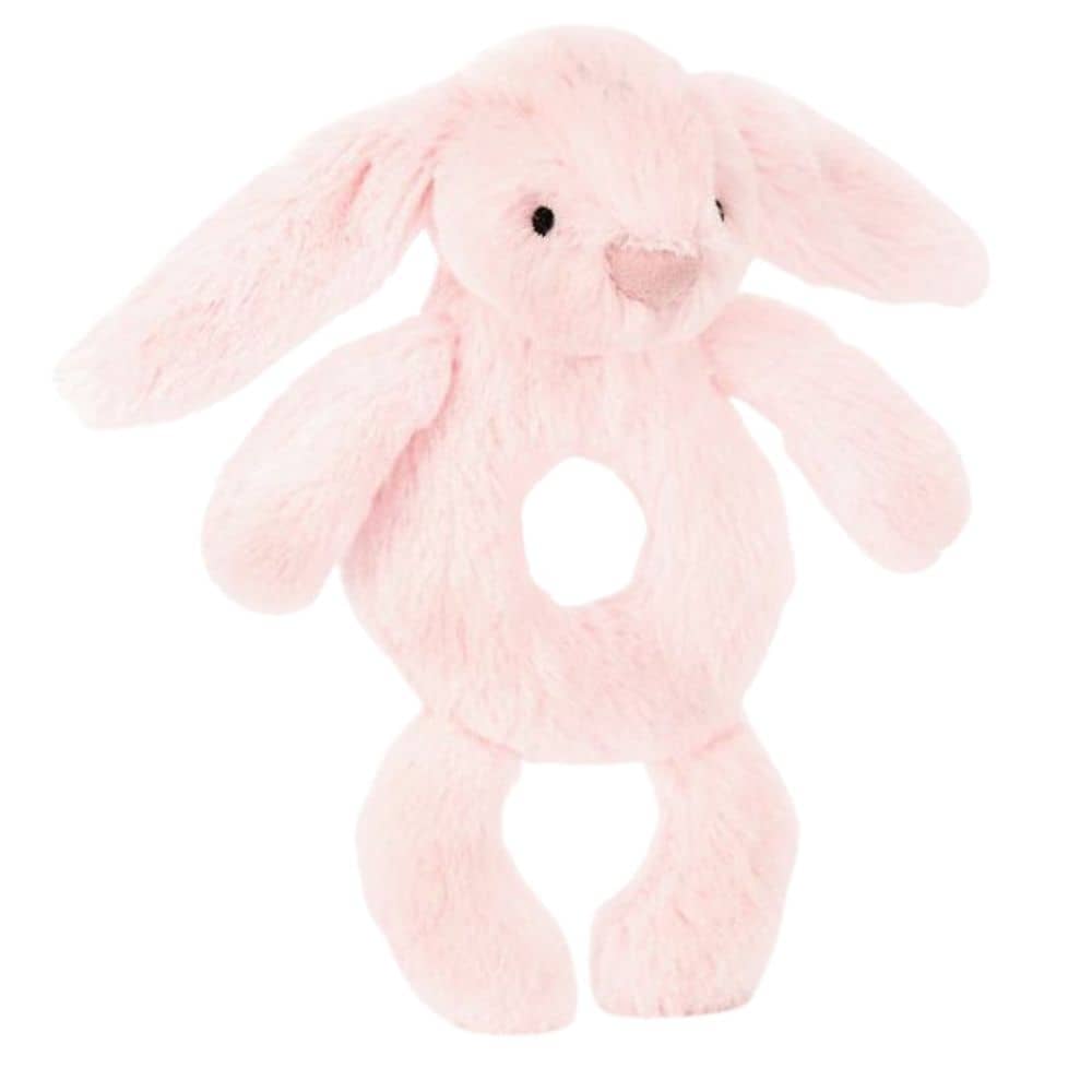 Chrastítko zajíček – Světle růžové 18 cm