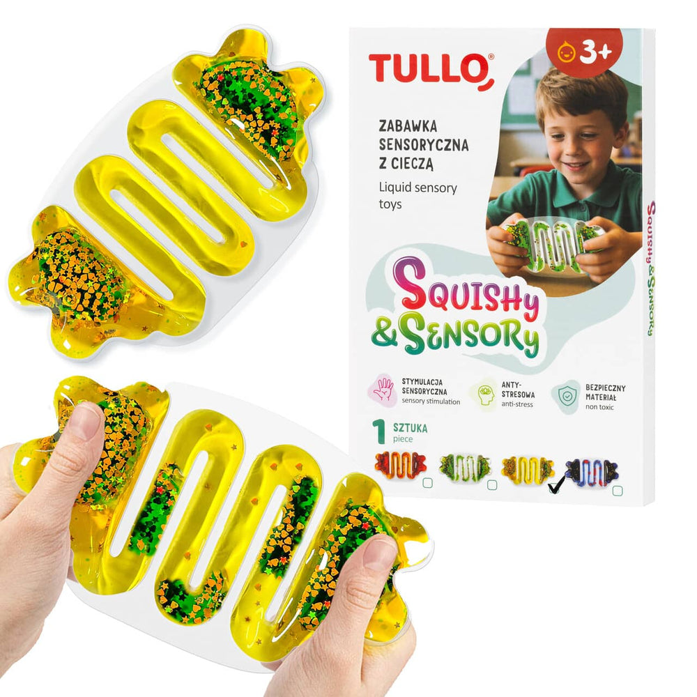 Mačkací míček s tekutinou – žlutý