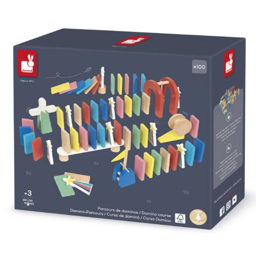 Domino stavebnice – Překážková dráha 100 dílků 3+