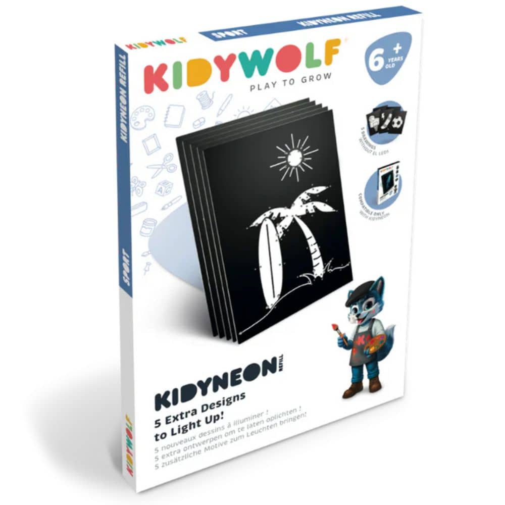 Vložky pro svítící nástěnné dekorace – Kidyneon Sport, 5 kusů