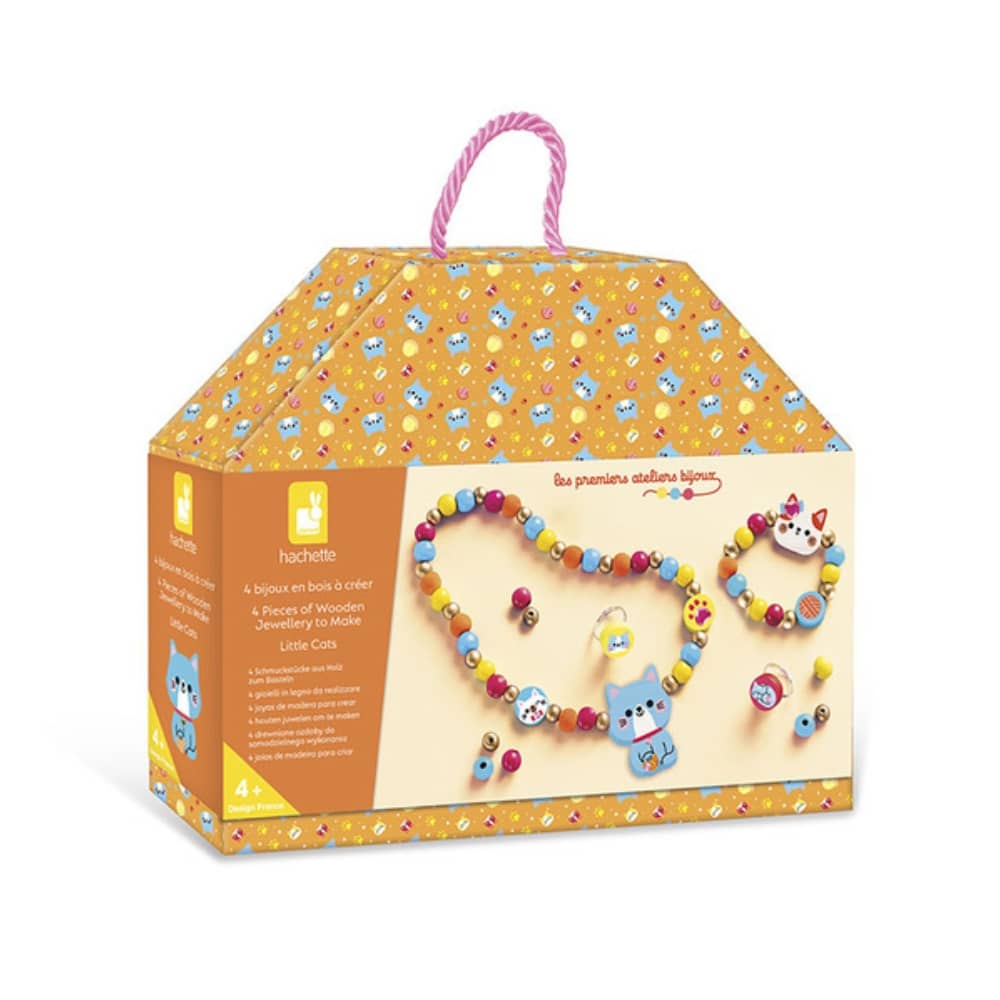 Kreativní sada pro výrobu dřevěných šperků – 4 přívěsky Koťátka 4+