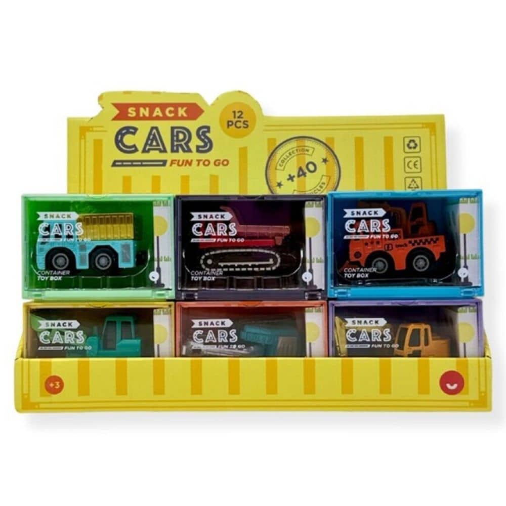 Autíčko Snack Cars Série 4: Stavební vozidla a silniční stroje – 1 kus