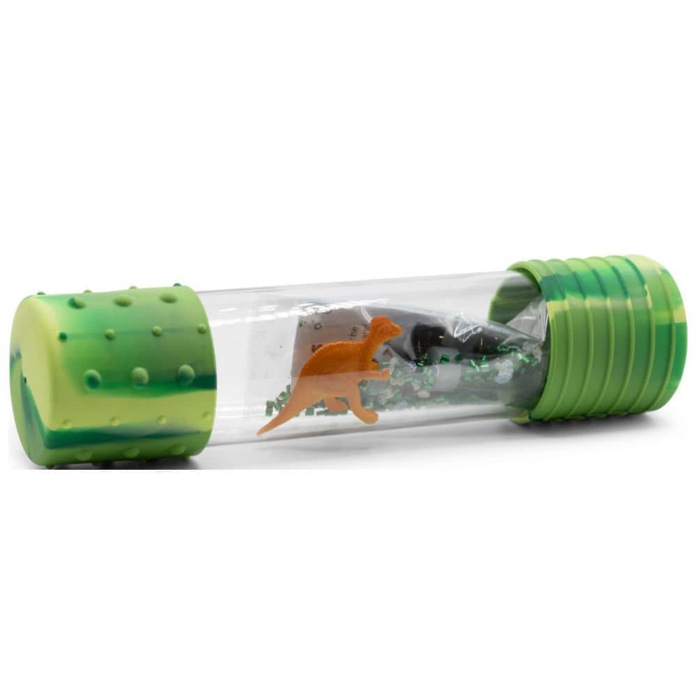 DIY Senzorická láhev - Dinosaurus s figurkou a třpytkami