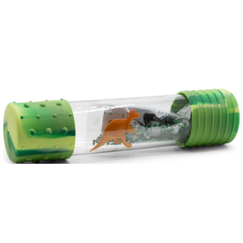 DIY Senzorická láhev - Dinosaurus s figurkou a třpytkami