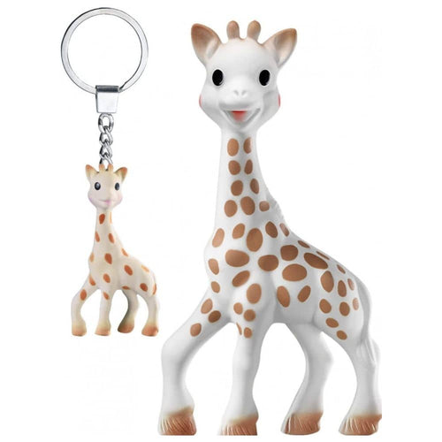 Dárková sada Sophie la girafe s kousátkem a klíčenkou (18 cm)