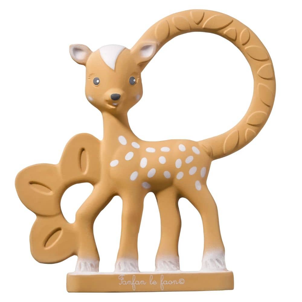 Kousátko z přírodního kaučuku s úchytem - Fanfan la faon (srneček)
