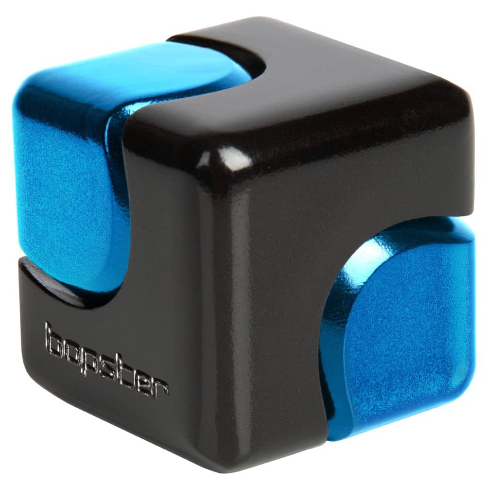 Hračka na procvičení jemné motoriky – Fidget Cube Spinner – černá/modrá