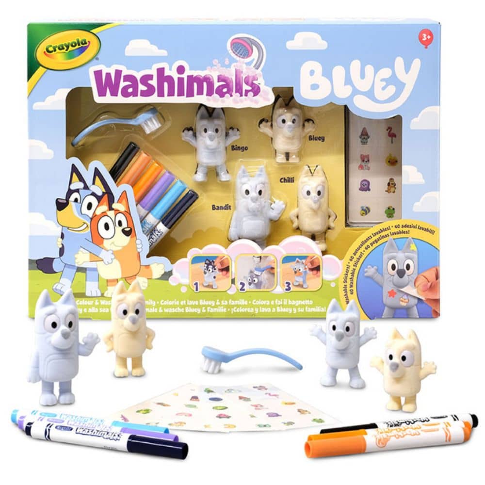 Sada figurek k malování a mytí – Washimals, Bluey (4 figurky)