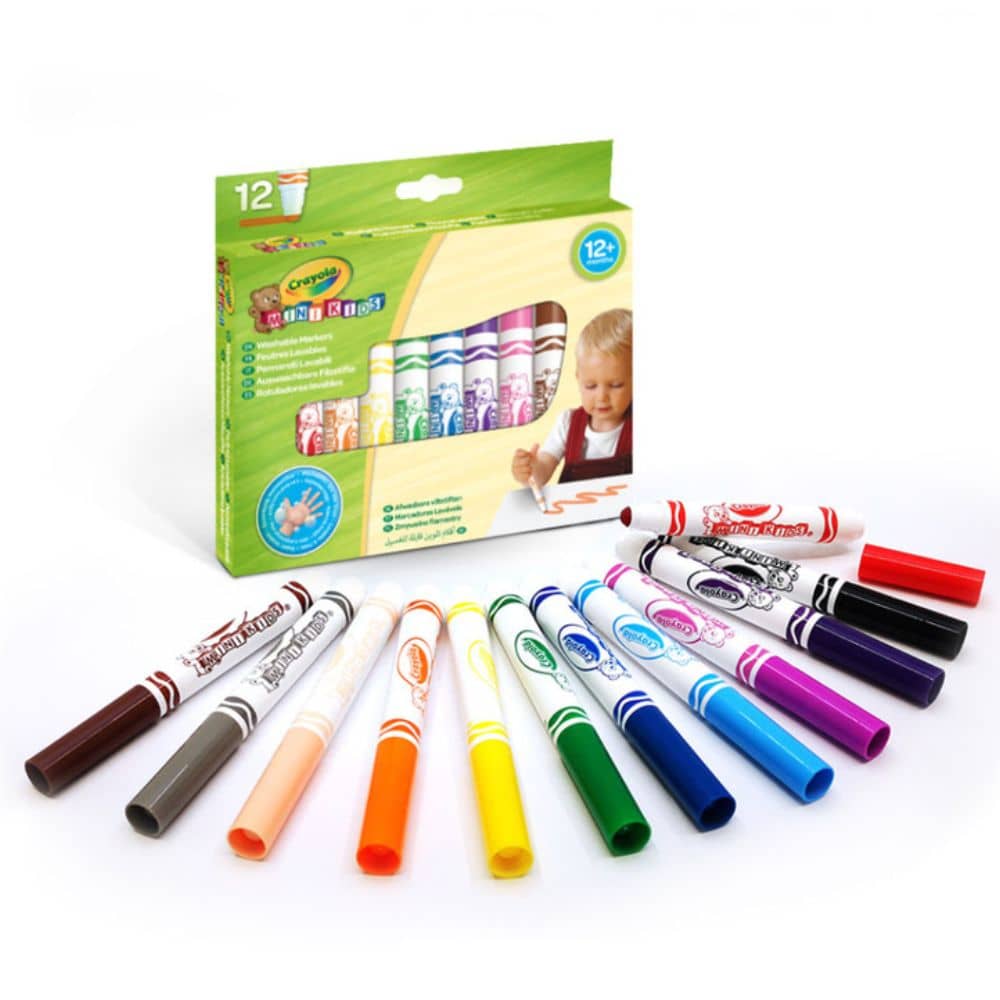 Omyvatelné fixy s plochým hrotem – Mini Kids (12 kusů)