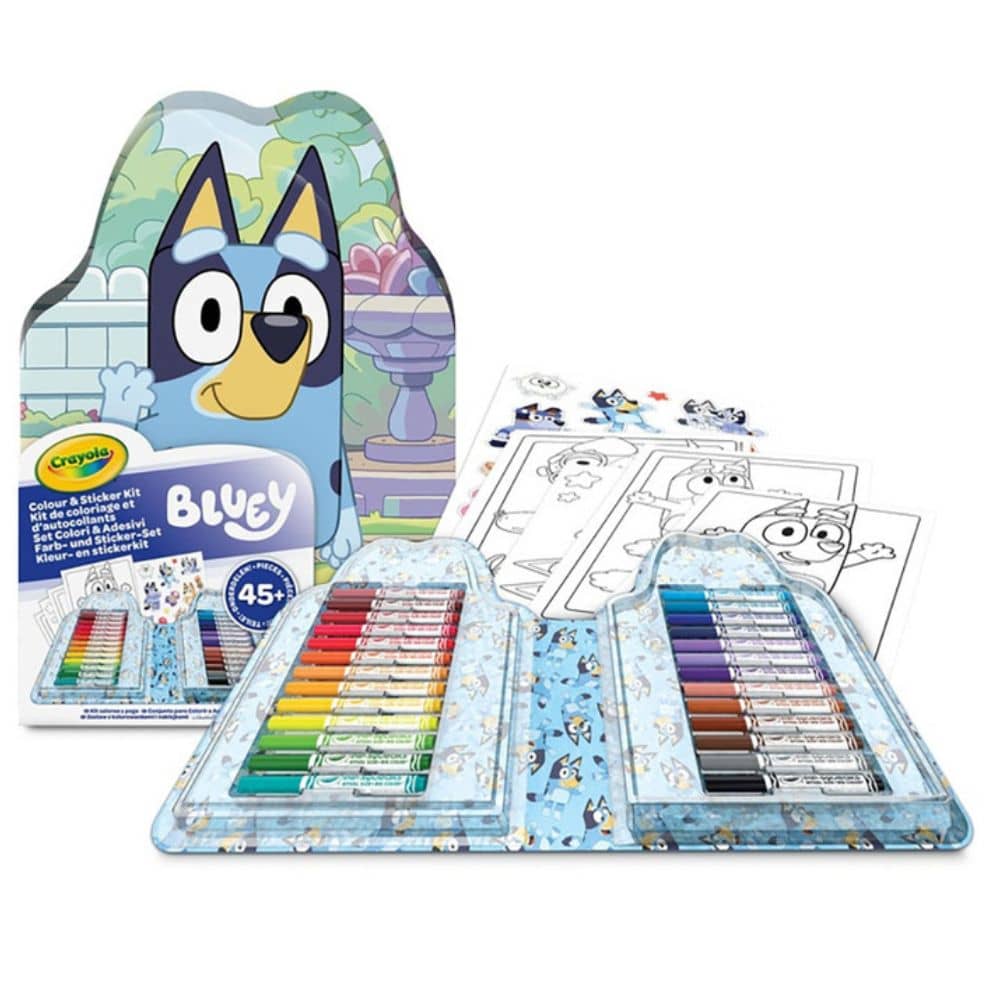 Sada omalovánek s fixami a samolepkami – Bluey (47 dílů)