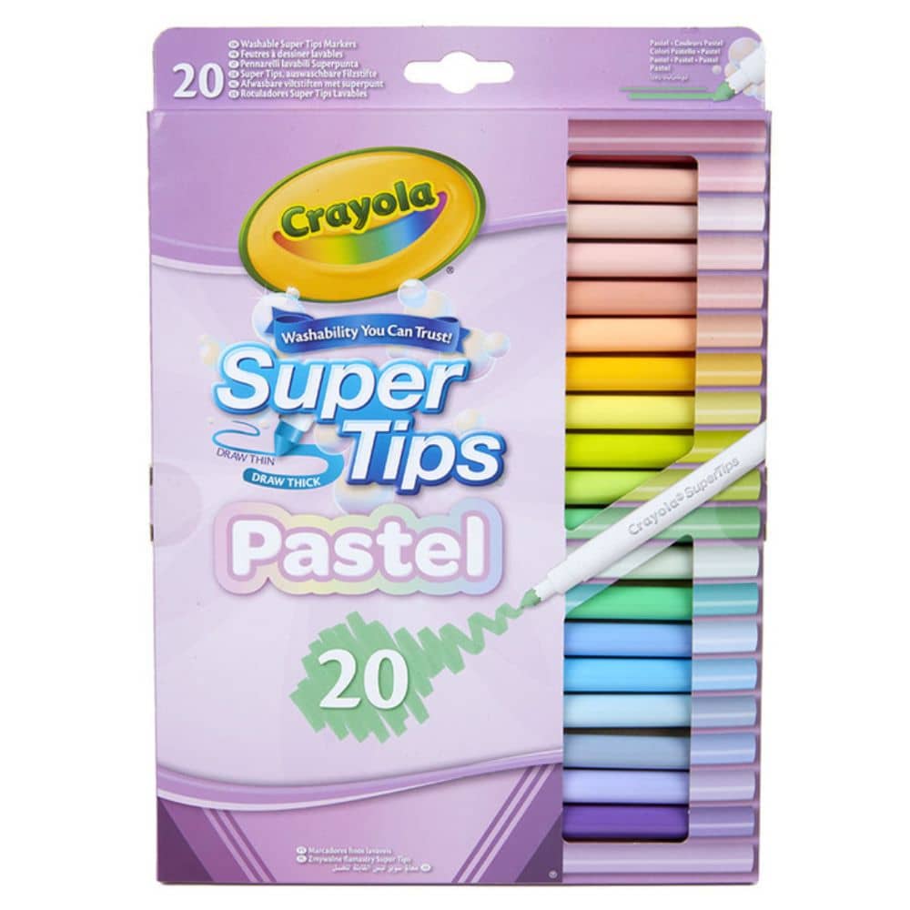 Omyvatelné fixy – Super Tips, pastelové barvy (20 ks)