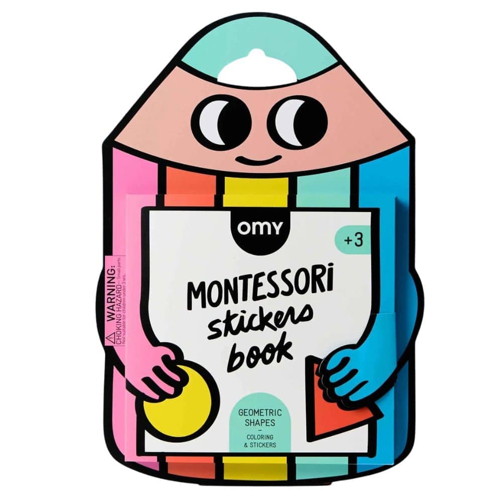 Montessori omalovánka s nálepkami – postavičky a tvary