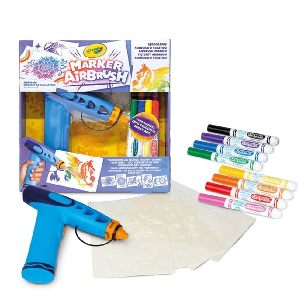 Elektrická airbrush pro děti s omyvatelnými fixami – sada Colour Me