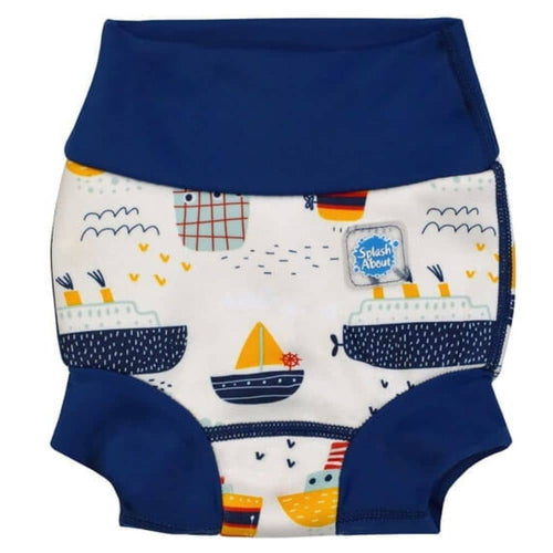 Plenkové plavky Happy Nappy DUO 12–24 měsíců – Tug Boats (XL)