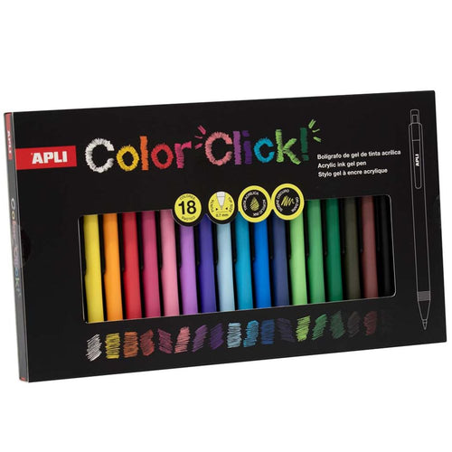 Barevná gelová pera Color Click s akrylovým inkoustem – 18 barev