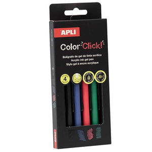Barevné gelové tužky Color Click s akrylovým inkoustem – 4 základní barvy