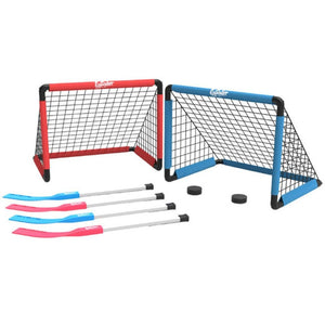 Outdoorový hokejový set pro 4 osoby - hokejová sada (vč. 2 branek, 4 hokejek, 2 puků)
