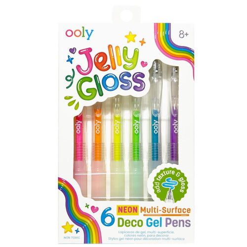 Třpytivé 3D gelové tužky na zdobení skla a plastu – Jelly Gloss, 6 ks