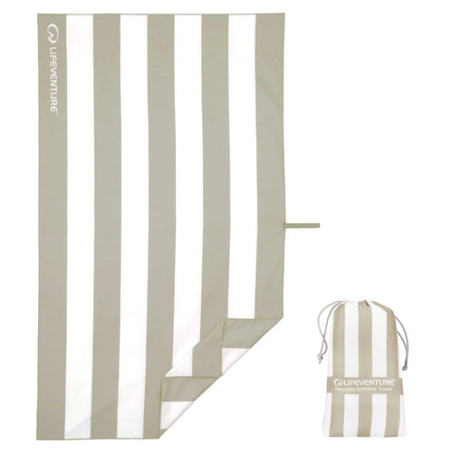 Rychleschnoucí ručník - SoftFibre Recycled, Beige Stripe (150 × 90 cm)