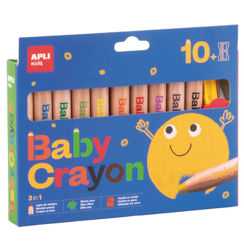 Voskové pastelky pro děti – Tlusté barevné tužky (10 barev)