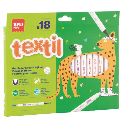 Textilové fixy pro děti – Barvy na látku (18 barev)