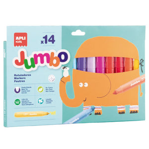 Jumbo filcové fixy pro děti – Silné značkovače (14 barev)