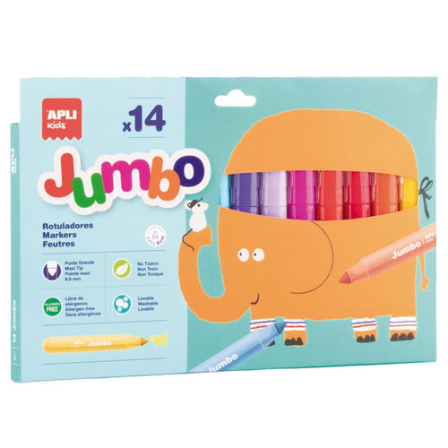 Jumbo filcové fixy pro děti – Silné značkovače (14 barev)