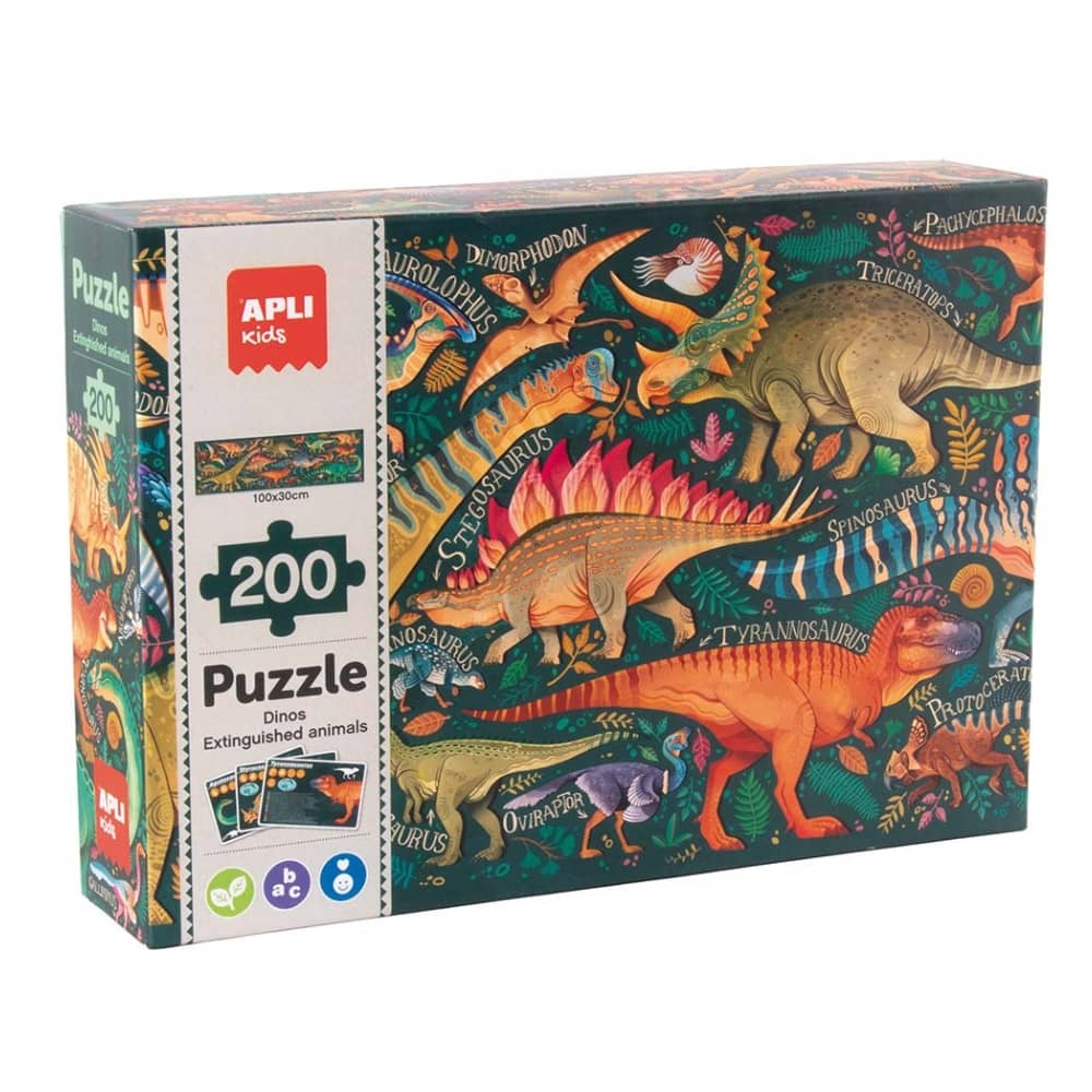 Vzdělávací puzzle – Vyhynulá zvířata Dinosauři (200 dílků)